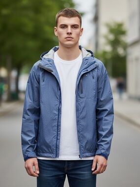 PARADOX Men’s Medium Blue Full Zip Rain Jacket